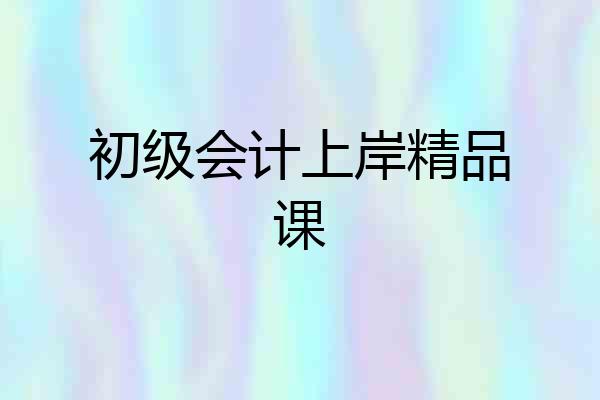 初级会计上岸精品课