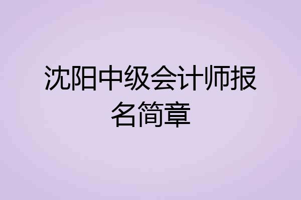 沈阳中级会计师报名简章