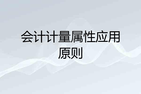 会计计量属性应用原则