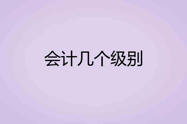 会计几个级别