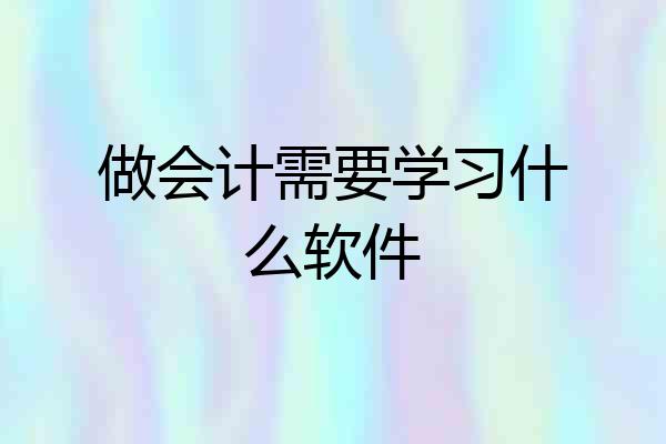 做会计需要学习什么软件