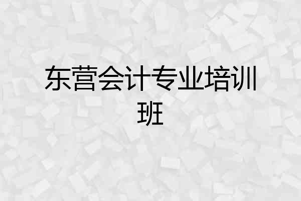 东营会计专业培训班