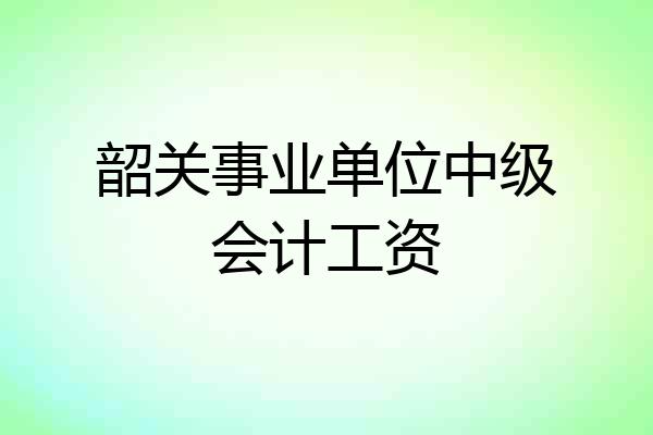 韶关事业单位中级会计工资