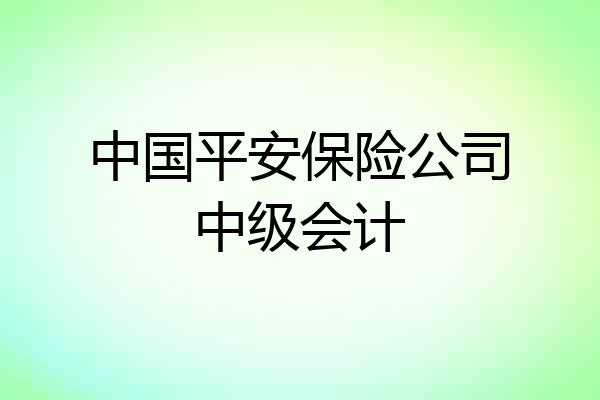 中国平安保险公司中级会计