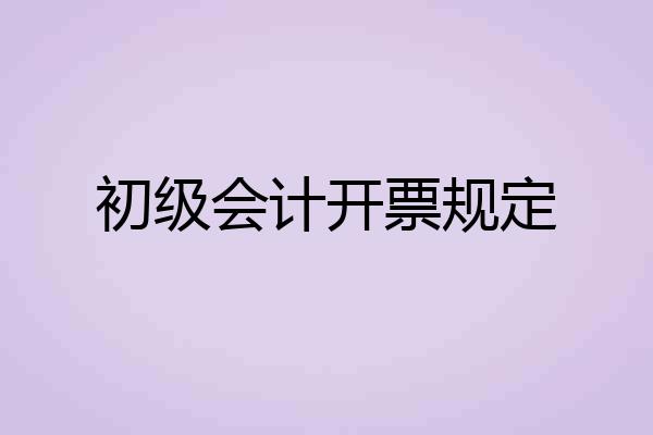 初级会计开票规定