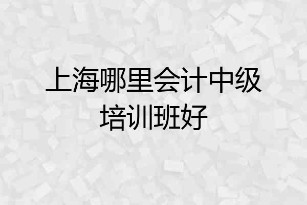 上海哪里会计中级培训班好