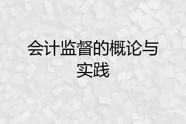 会计监督的概论与实践