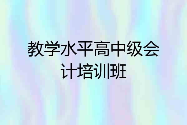 教学水平高中级会计培训班