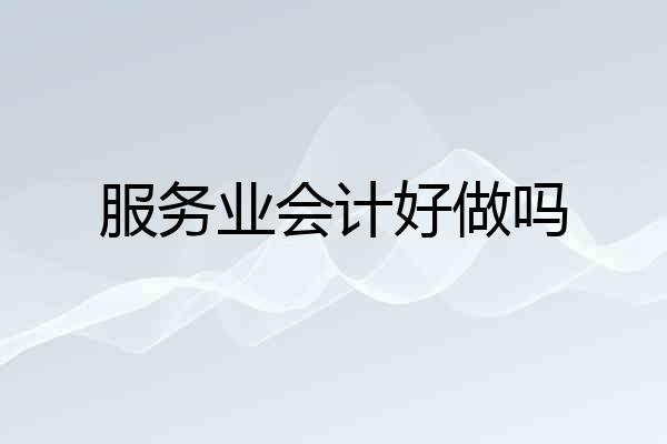 服务业会计好做吗