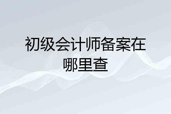初级会计师备案在哪里查