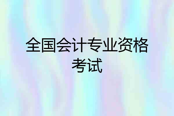 全国会计专业资格考试
