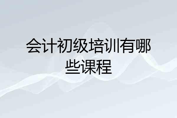 会计初级培训有哪些课程