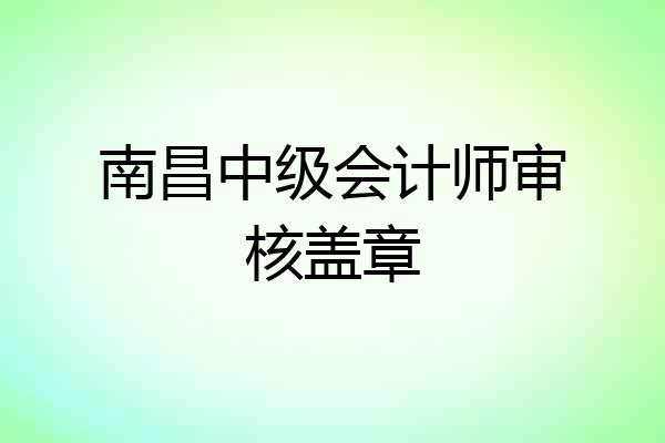 南昌中级会计师审核盖章