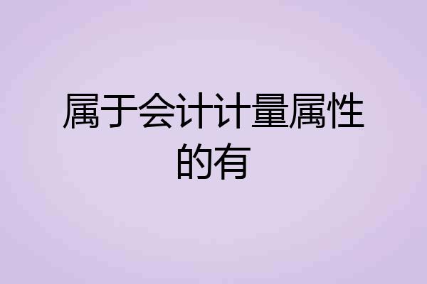 属于会计计量属性的有
