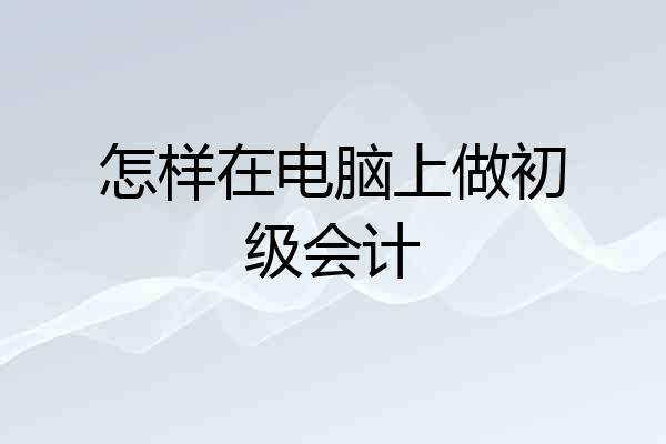 怎样在电脑上做初级会计