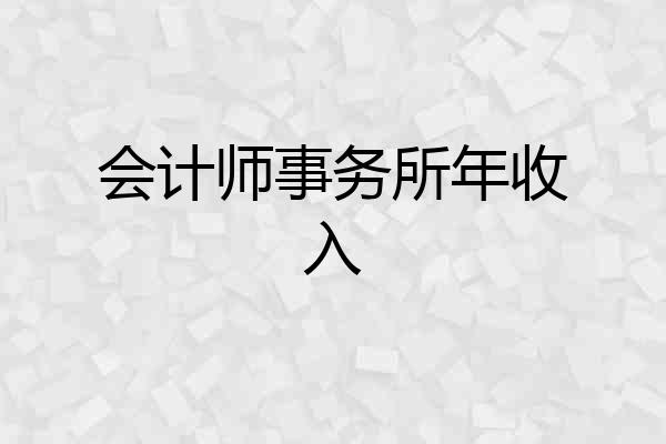 会计师事务所年收入