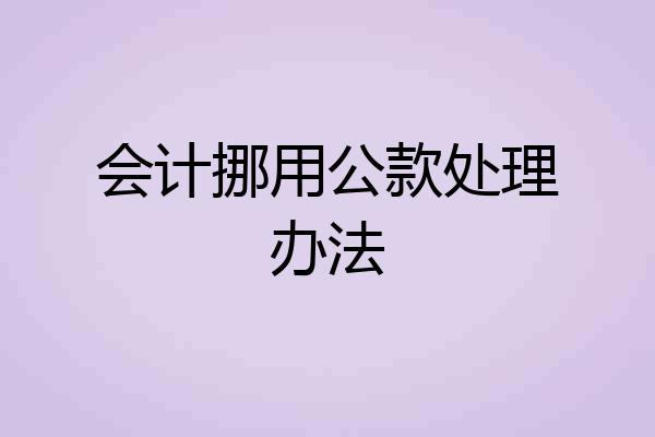 会计挪用公款处理办法