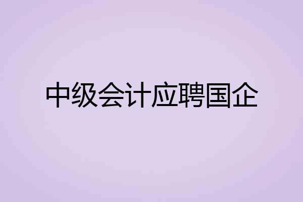 中级会计应聘国企
