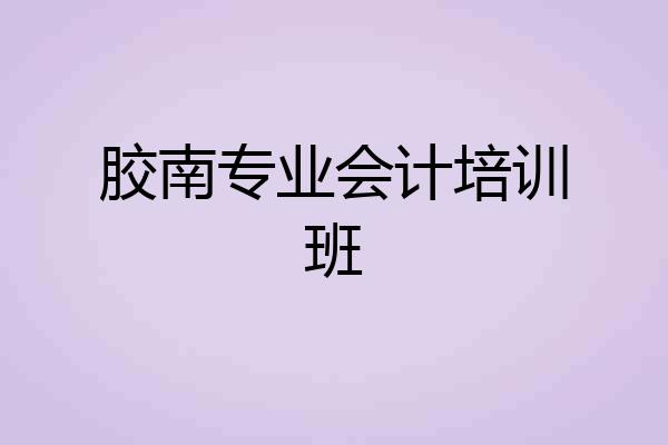 胶南专业会计培训班