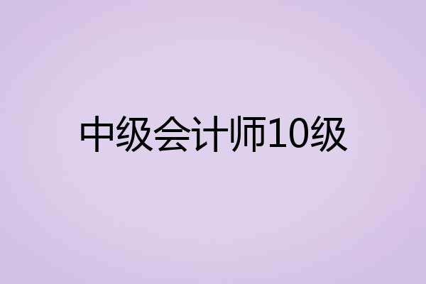 中级会计师10级