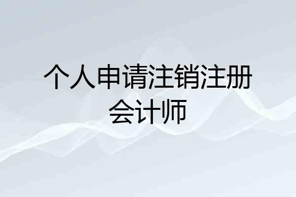 个人申请注销注册会计师
