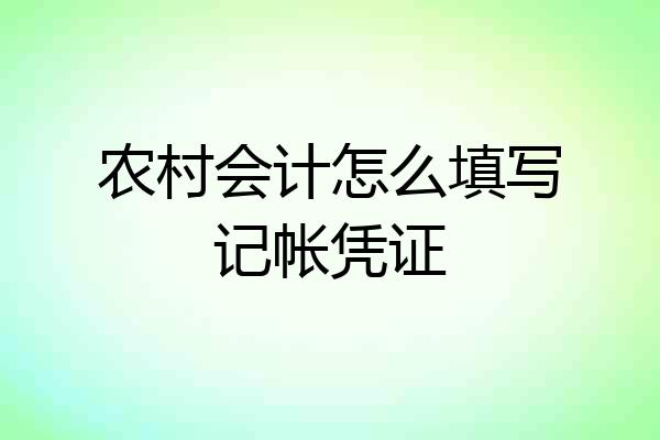 农村会计怎么填写记帐凭证