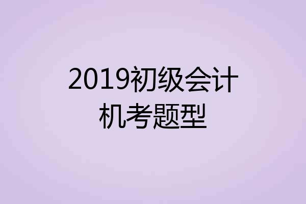 2019初级会计机考题型