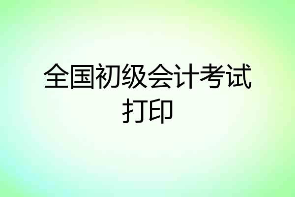 全国初级会计考试打印