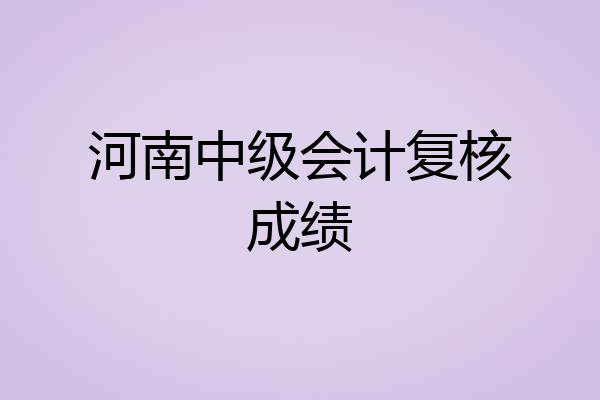 河南中级会计复核成绩