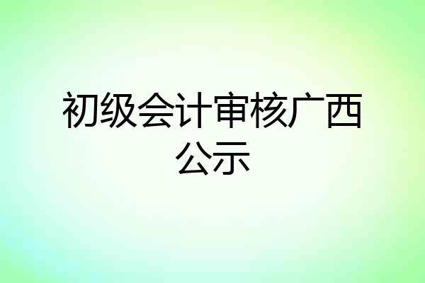 初级会计审核广西公示