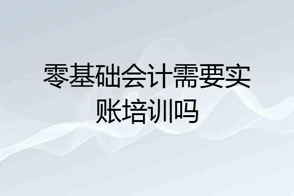 零基础会计需要实账培训吗