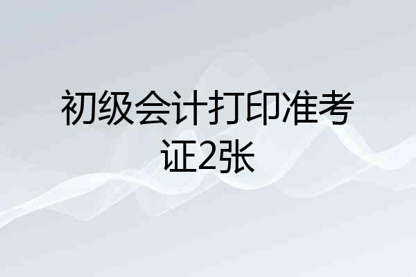 初级会计打印准考证2张
