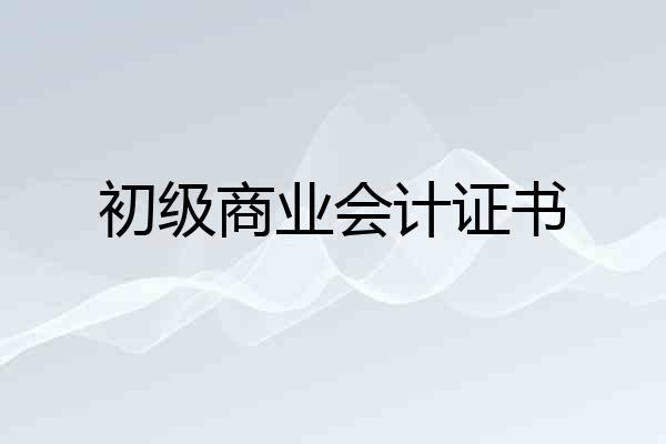 初级商业会计证书