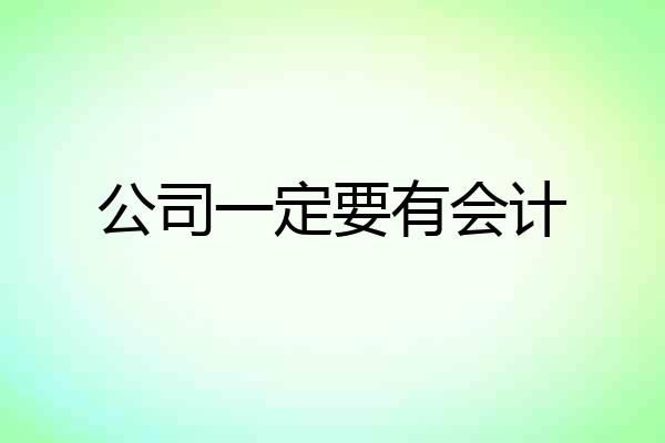公司一定要有会计
