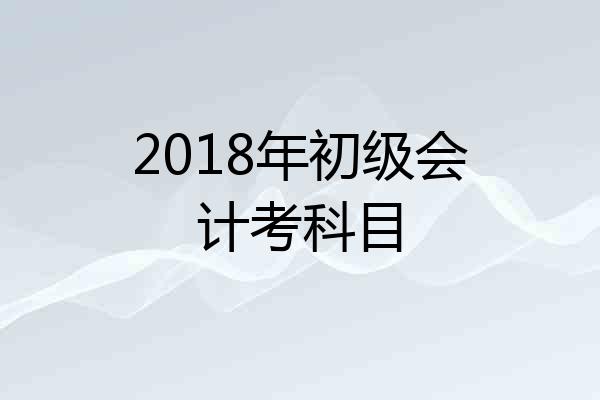 2018年初级会计考科目