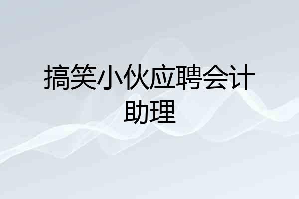 搞笑小伙应聘会计助理