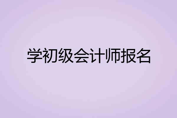学初级会计师报名