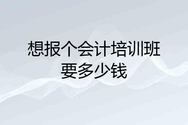 想报个会计培训班要多少钱
