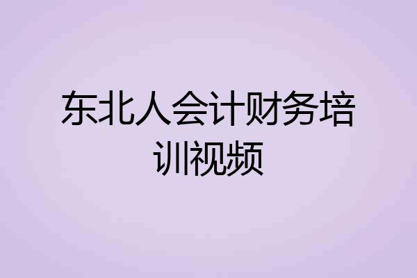 东北人会计财务培训视频