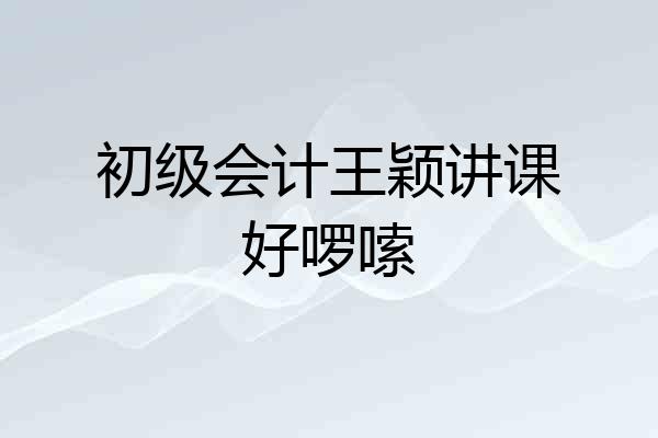 初级会计王颖讲课好啰嗦