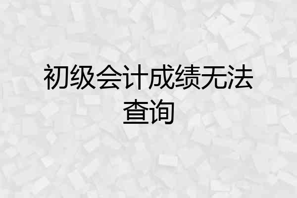 初级会计成绩无法查询