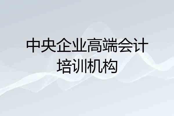 中央企业高端会计培训机构