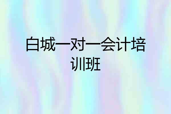 白城一对一会计培训班