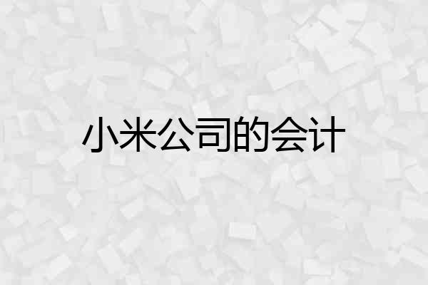 小米公司的会计