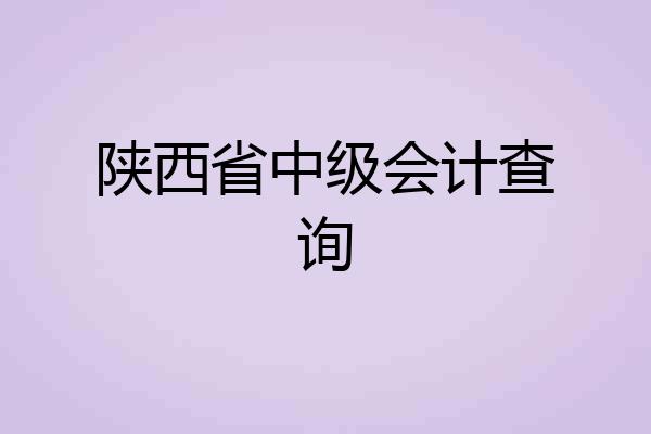 陕西省中级会计查询