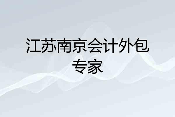 江苏南京会计外包专家