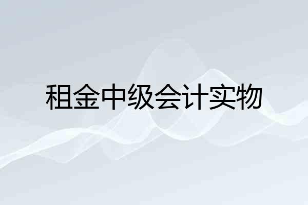 租金中级会计实物