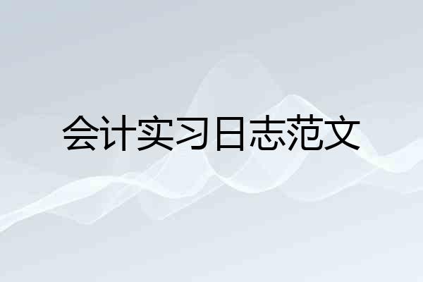 会计实习日志范文