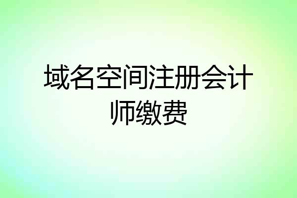 域名空间注册会计师缴费