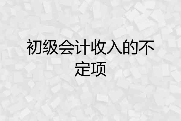 初级会计收入的不定项